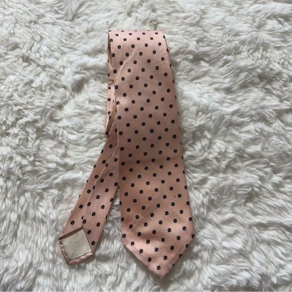 Dior Pink Tie with Square Dot Design - Picture 1 of 14